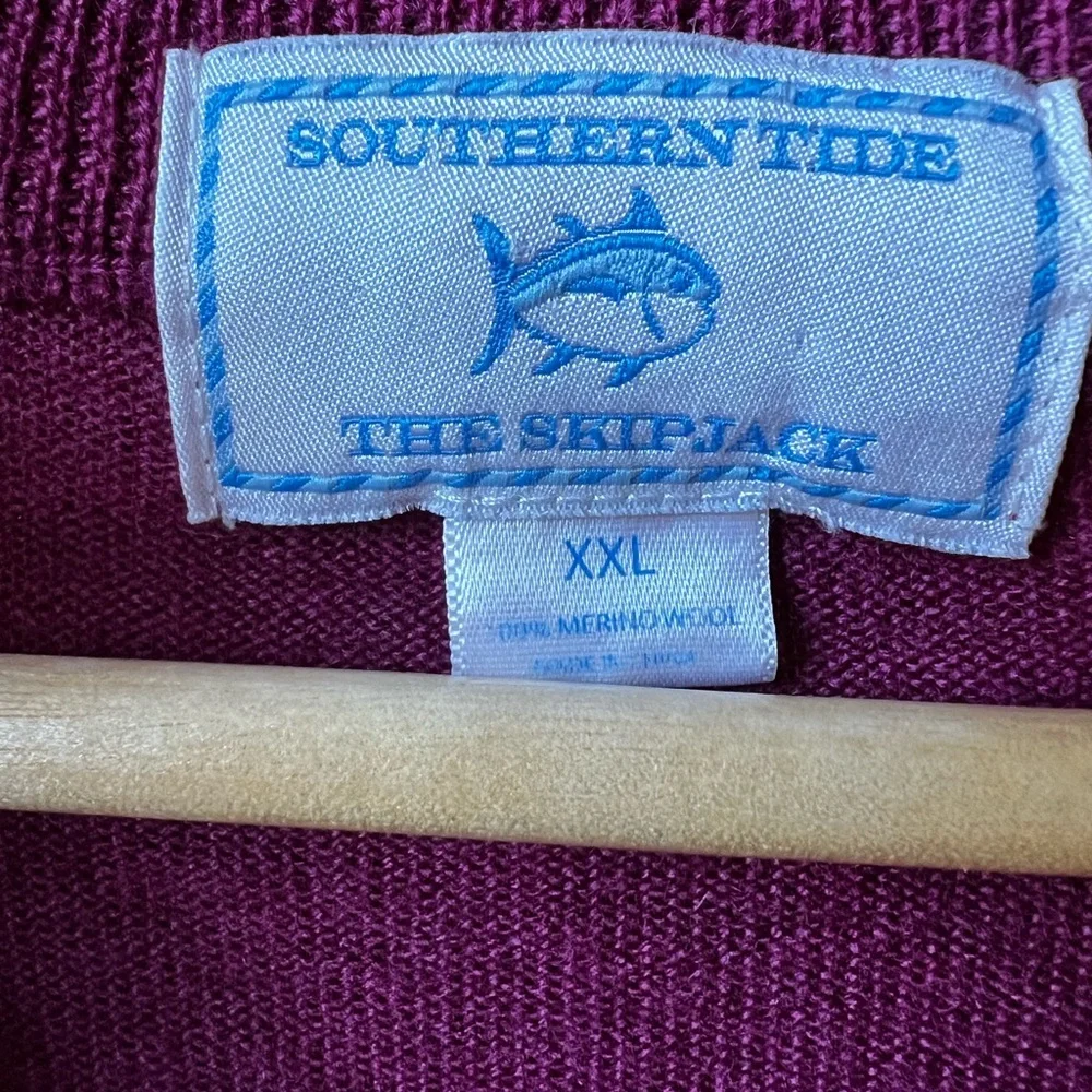 SOUTHERN TIDE Skipjack Quarter Zip Merino Wool‎ Sweater Soft Preppy Luxury XXL